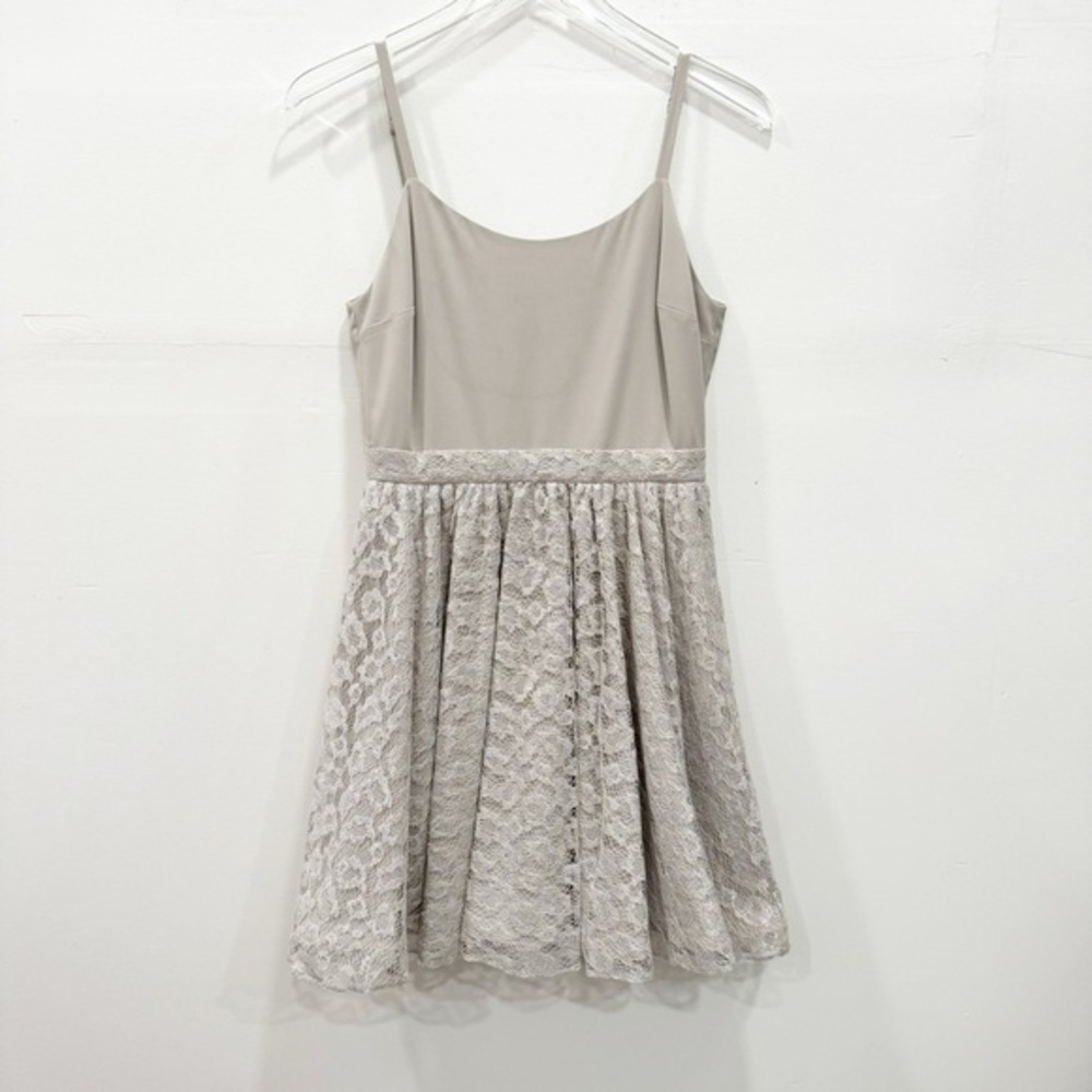 Alice And Olivia Silver Grey Babydoll Dress Spaghetti Strap Size 4 Metallic